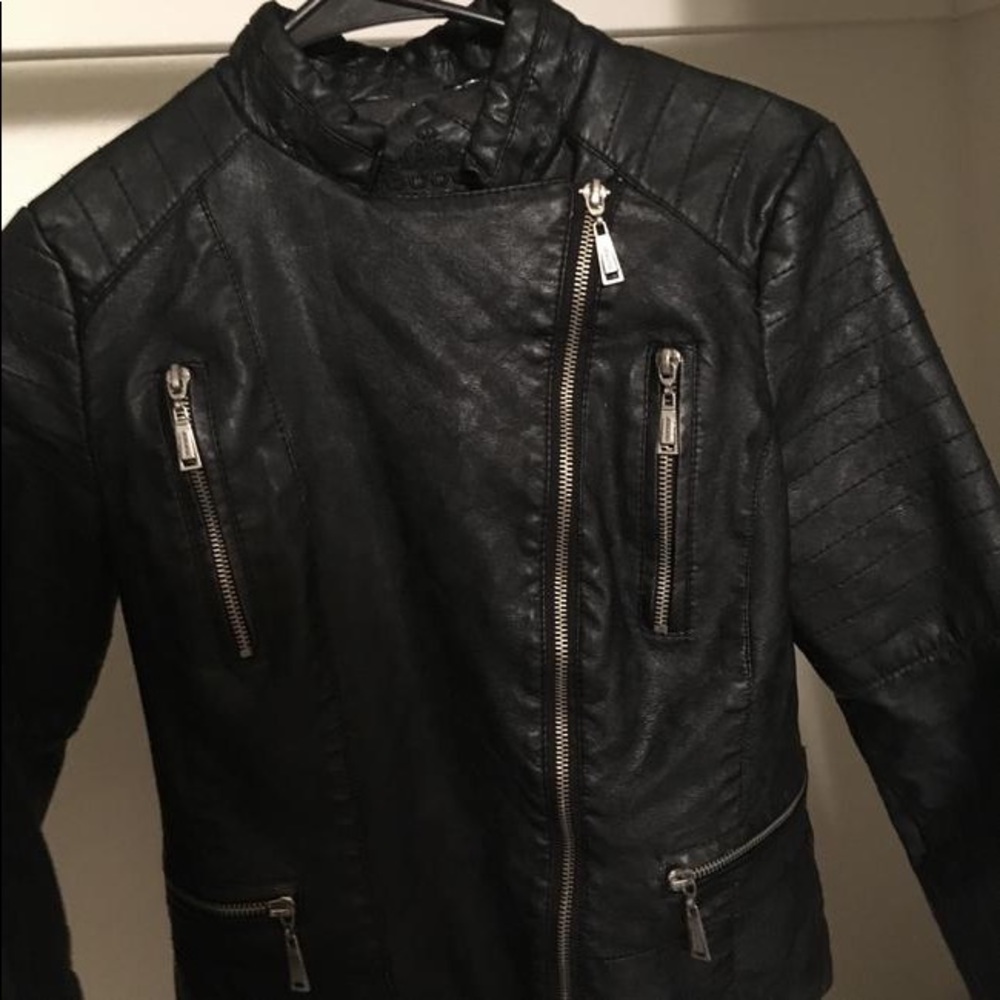 Black leather jacket
